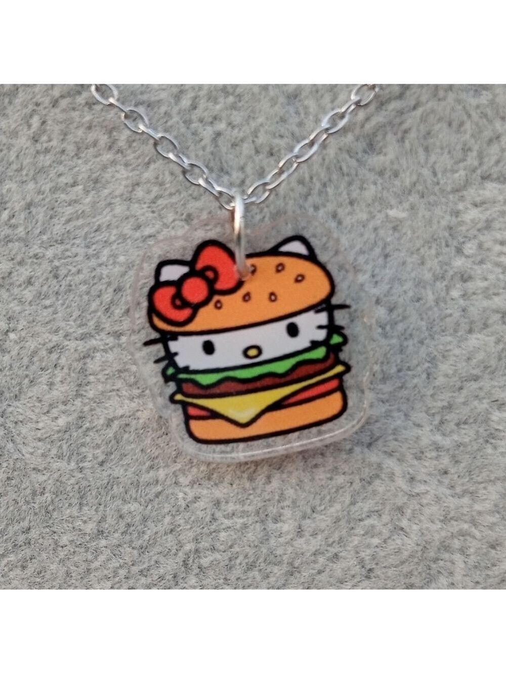 2/$10 Hello Kitty Burger Pendant Necklace